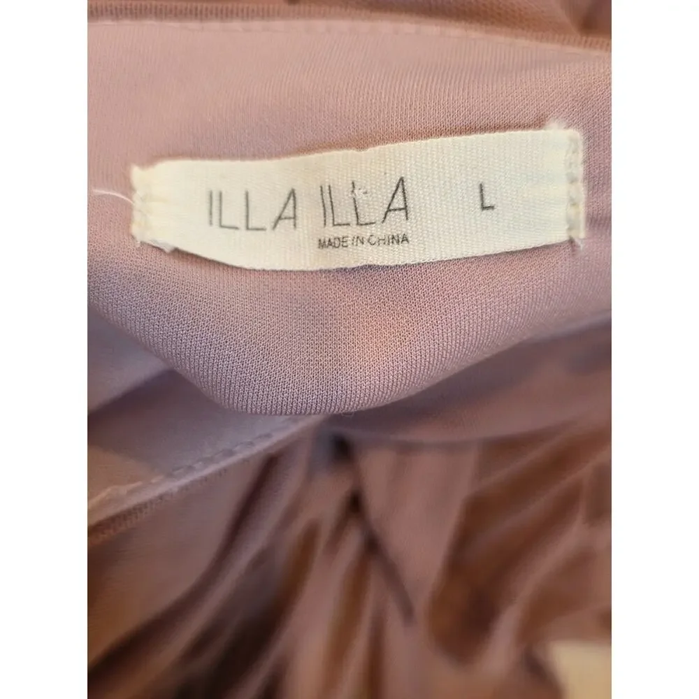 Anthropologie Maxi Skirt Ruched Dusty Pink Micro Mesh Sheer Long Large Cover Up
